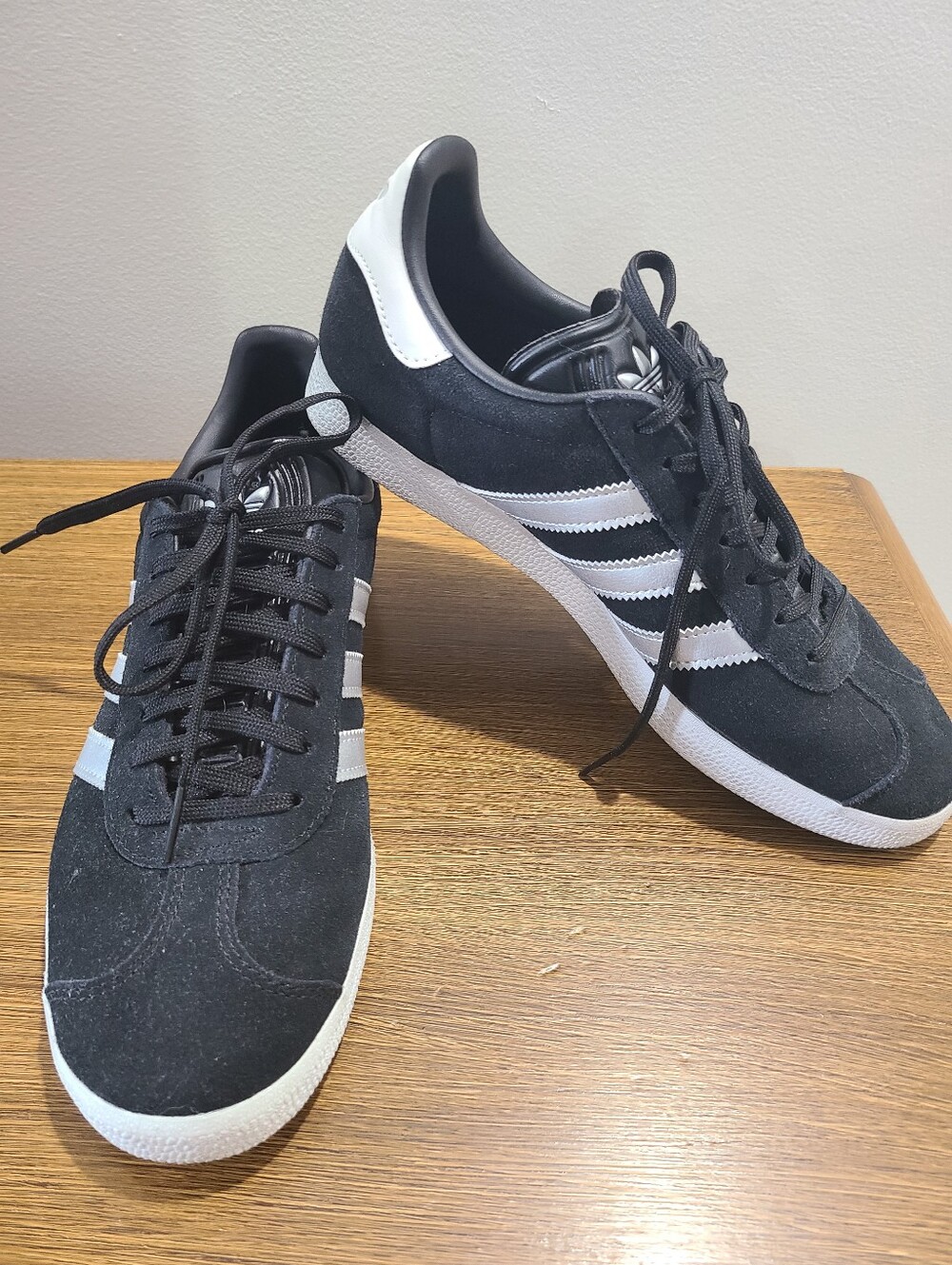 Adidas Gazelle Black With Silver Metallic (Women's) style code ID7007 Size 8.5